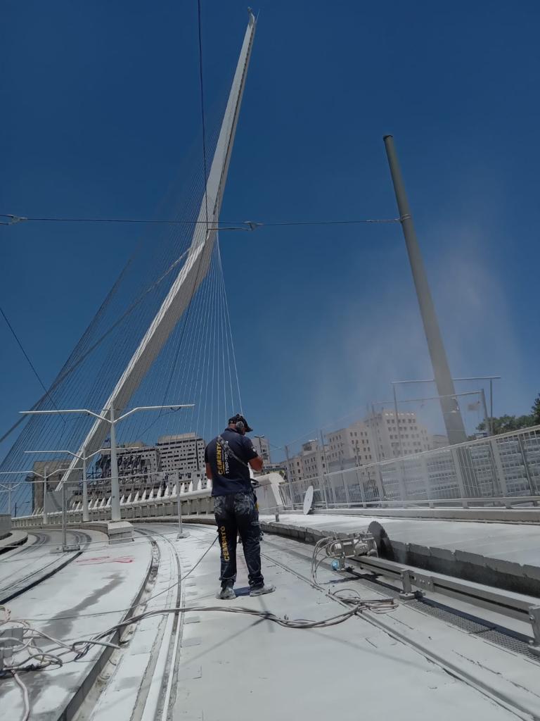 ניסור בטון בירושלים גשר המיתרים